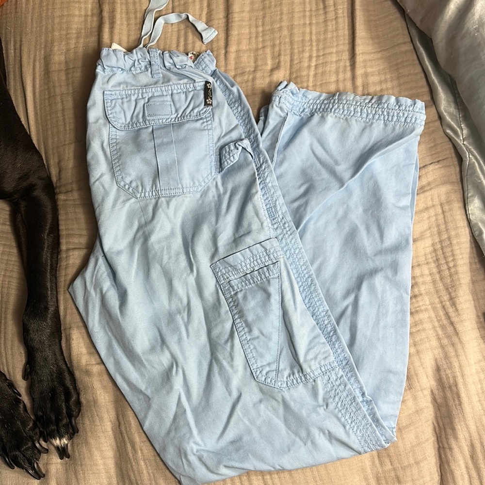 Koi scrub pants. Color cornflower blue. Size XS Tall